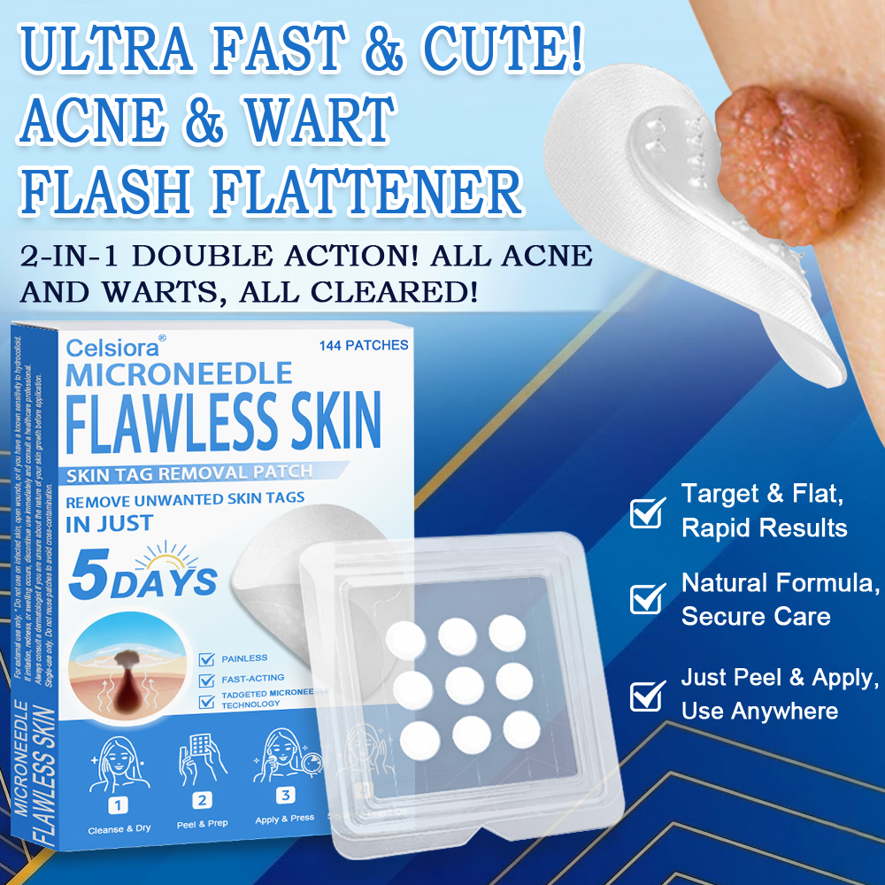 👩‍⚕️Celsiora® 2-in-1 Microneedle & Hydrocolloid Patch | Raised Moles,Acne,  Flat Warts & Skin Tags Remover | Improves Wrinkles, Blemishes & Scars | Invisible Pimple Patches for Face & Body
