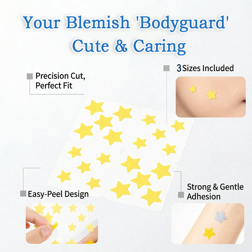 🌟Celsiora® 2-in-1 Microneedle & Hydrocolloid Star Patch | Flat Warts & Skin Tags Remover Acne, Raised Moles | 6 Colors Pimple Patch for Face & Neck | Invisible Star Zit Stickers | 240 Count 🌟