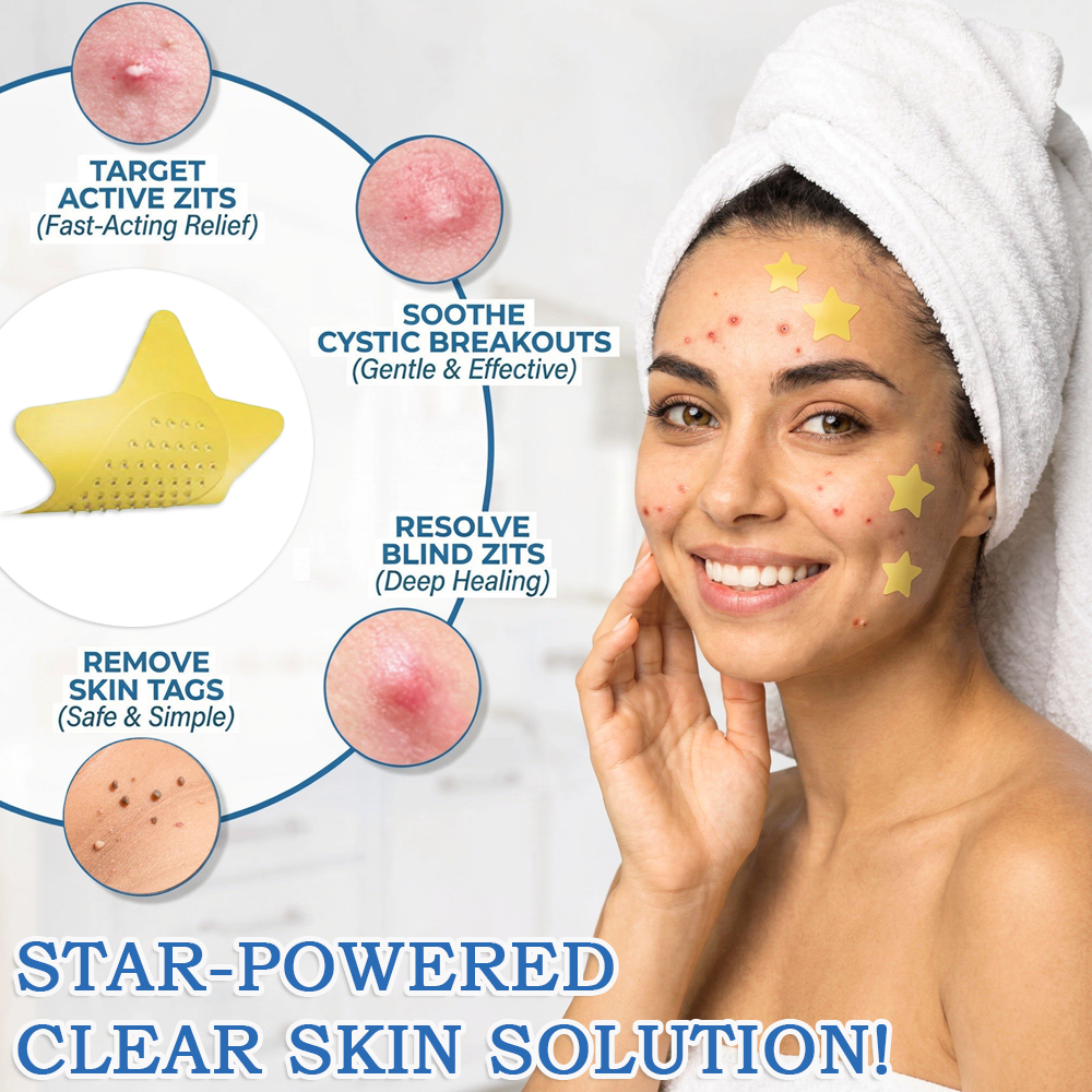 🌟Celsiora® 2-in-1 Microneedle & Hydrocolloid Star Patch | Flat Warts & Skin Tags Remover Acne, Raised Moles | 6 Colors Pimple Patch for Face & Neck | Invisible Star Zit Stickers | 240 Count 🌟