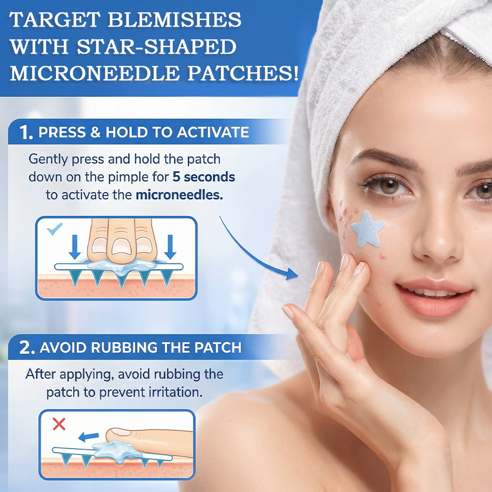 🌟Celsiora® 2-in-1 Microneedle & Hydrocolloid Star Patch | Flat Warts & Skin Tags Remover Acne, Raised Moles | 6 Colors Pimple Patch for Face & Neck | Invisible Star Zit Stickers | 240 Count 🌟