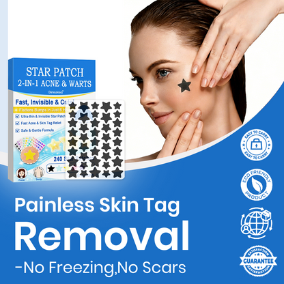 🌟Celsiora® 2-in-1 Microneedle & Hydrocolloid Star Patch | Acne, Raised Moles, Flat Warts & Skin Tags Remover | 6 Colors Pimple Patch for Face & Neck | Invisible Star Zit Stickers | 240 Count