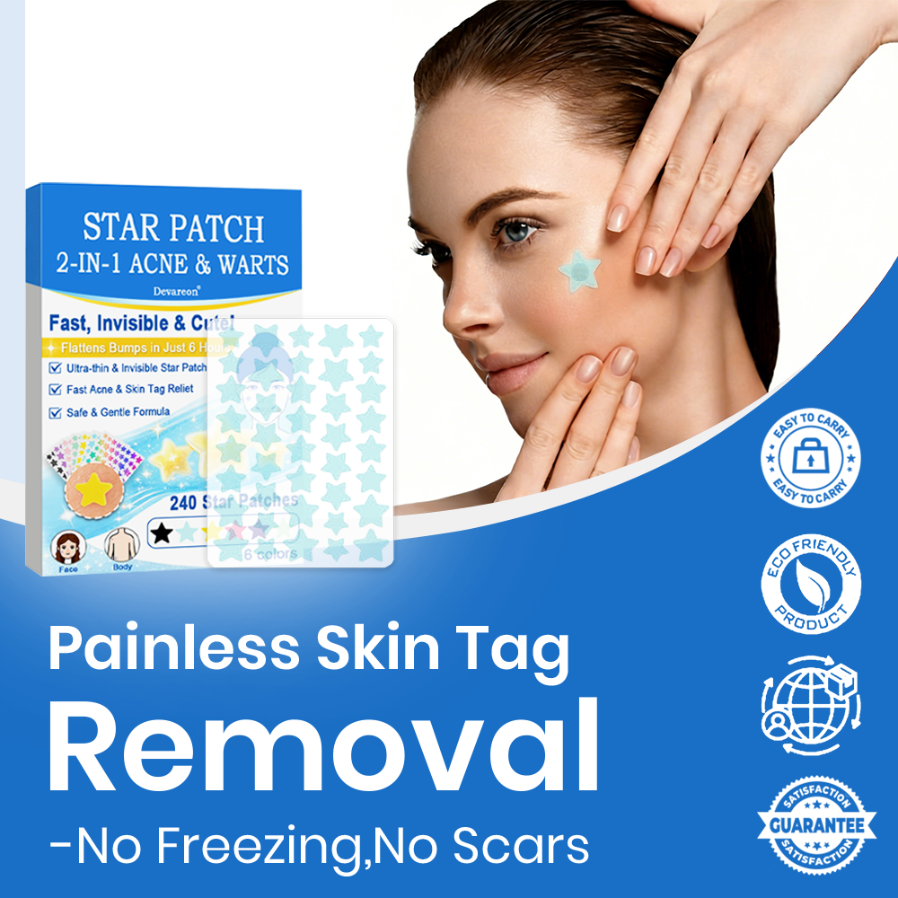 🌟Celsiora® 2-in-1 Microneedle & Hydrocolloid Star Patch | Acne, Raised Moles, Flat Warts & Skin Tags Remover | 6 Colors Pimple Patch for Face & Neck | Invisible Star Zit Stickers | 240 Count