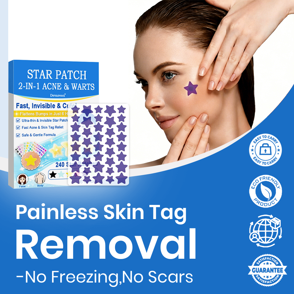 🌟Celsiora® 2-in-1 Microneedle & Hydrocolloid Star Patch | Acne, Raised Moles, Flat Warts & Skin Tags Remover | 6 Colors Pimple Patch for Face & Neck | Invisible Star Zit Stickers | 240 Count