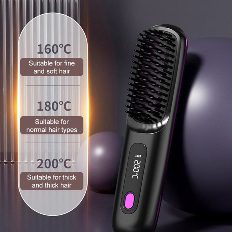 💥New Year's Offer: 50% Off💥Cordless Ceramic Heated Hair Straightening Comb-Remifa®