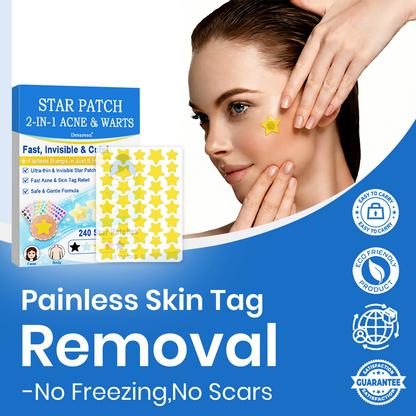 🌟Celsiora® 2-in-1 Microneedle & Hydrocolloid Star Patch | Acne, Raised Moles, Flat Warts & Skin Tags Remover | 6 Colors Pimple Patch for Face & Neck | Invisible Star Zit Stickers | 240 Count